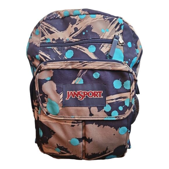 JANSPORT Retro Paint Splatter Print Large School Backpack - Picture 2 of 10